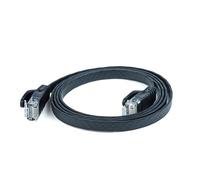 PNI Câble réseau plat S/STP CAT7 U7030B, 2 x RJ45, 4 paires de fils, 32 AWG, cuivre, 10 Gbps, 600 MHz, 3 m, noir