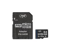 PNI Carte mémoire 64 GB avec Adaptateur SD Classe 10, 80 Mo/s, V30