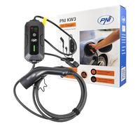 PNI Chargeur Portable KW3 16 A, 3,5 KW, pour Voitures électriques, 230 V, monophasé, câble Type 2 et Fiche IEC62196 5 Broches, avec minuterie, IP66