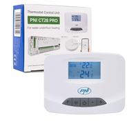 PNI CT28 Pro Thermostat sans Fil, pour Chauffage au Sol, Module d'électrovanne CT28M, concentrateur CT28WIFI pour contrôle à partir de l'application Intelligente Tuya, ABS, Blanc