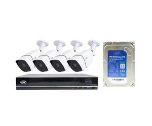 PNI House PTZ1300 Kit de vidéosurveillance Full HD AHD avec 4 caméras extérieures 2 MP, 1080P et PNI SafeHouse 1 to Inclus