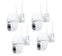PNI Kit de 4 caméras de vidéosurveillance sans Fil IP440 WiFi PTZ, 4MP, Zoom numérique, Fente Micro SD, Autonome, Alarme de détection de Mouvement, Suivi de Mouvement