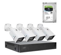 PNI Kit vidéosurveillance House IPMAX POE 3, NVR 4 ports POE, 4 cam. 3MP, ext., détection visage