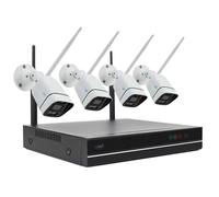 PNI House WiFi660 NVR Kit de vidéosurveillance 8 canaux et 4 caméras extérieures sans Fil 3MP, P2P, IP66