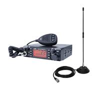 PNI Radio CB Escort HP 9001 Pro ASQ réglable, AM-FM, 12V / 24V, 4W + CB Antenne Extra 40 avec Aimant, 30W, 26-30MHz, SWR 1.0, Fibre de Verre
