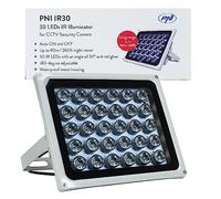 PNI Réflecteur avec LED infrarouge IR30 pour caméras et systèmes de vidéosurveillance, 30 LED infrarouges, distance 80m, IP66