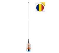 PNI Trucker 9000 PL Kit d'antenne CB avec LED, Longueur 140 cm, 26-28 MHz, 1000 W, avec Tampon adhésif et Drapeau