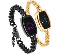 PNMNBW Lot de 2 bracelets connectés longue distance pour couples à se sentir connectés - Longue durée de vie de la batterie - Connexion Bluetooth - Vibration haptique - Compatible avec iOS et Android