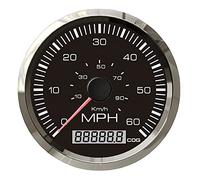 PNMNZTPAP 9-32V 85mm GPS Jauge de Vitesse de Compteur de Vitesse 0-6 0mph 100 KM/H Odomètre réglable for antenne for Camion de Voiture Bateau Marin de Moto Compteur de Vitesse(60M BS)