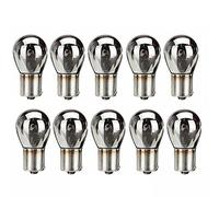 PNNNU 10 Pièces BAU15S 581 Feu Stop PY21W Voyant De Voiture 21W Clignotant Chromé Ambre Ampoules 12V