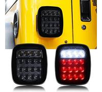 PNNNU Feu Arrière Universel À 16 LEDs pour Jeep Wrangler YJ TJ CJ JK 2 Pièces,Smoke