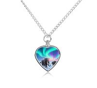 PNOMEDPKJ Collier personnalisable pour cendres de migration mammouth pour chien et chat - Collier urne en forme de cœur avec entonnoir - Pendentif funéraire pour animal domestique - Petit médaillon