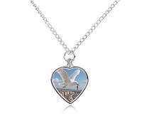 PNOMEDPKJ Collier personnalisé en forme de port de mouette pour cendres de chien, chat, collier urne en forme de cœur avec entonnoir, pendentif funéraire pour animal domestique, petit médaillon