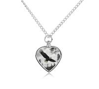 PNOMEDPKJ Collier personnalisé pour cendres d'aigle et de la forêt pour chien et chat - Collier urne en forme de cœur avec entonnoir - Pendentif funéraire pour animal domestique - Petit médaillon