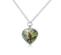 PNOMEDPKJ Collier personnalisé pour cendres de perroquet de la forêt tropicale pour chien, chat, collier urne en forme de cœur avec entonnoir, pendentif funéraire pour animal domestique, petit