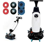 Pnpaea Autolaveuse compacte Professionnelle avec réservoirs séparés de 4 L et 6 L, brosses de Nettoyage motorisées de 45 cm (18 Pouces), sans Fil et alimentée par Batterie 36 V. A White