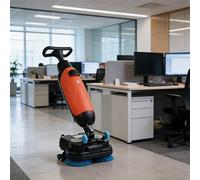 Pnpaea Autolaveuse compacte Professionnelle avec réservoirs séparés de 4 L et 6 L, brosses de Nettoyage motorisées de 45 cm (18 Pouces), sans Fil et alimentée par Batterie 36 V. A Red