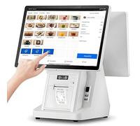 Pnpaea Caisse Enregistreuse à écran Tactile,Machine de Commande,Caisse Enregistreuse Intelligente Tout-en-Un, avec 15.6" Double écran Tactile, Imprimante 58mm Intégrée DualScreen-C（80mm）