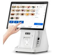 Pnpaea Caisse Enregistreuse à écran Tactile,Machine de Commande,Caisse Enregistreuse Intelligente Tout-en-Un, avec 15.6" Double écran Tactile, Imprimante 58mm Intégrée SingleScreen-A（80mm）