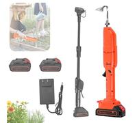 Pnpaea DéSherbeur éLectrique sans Fil à 11 Dents, Outil De DéSherbage éLectrique Puissant,Compatible avec Batterie Lithium-ION,pour Les Jardins 2Batteries-withPole