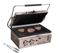Pnpaea Gril Panini éLectrique De 3000 W,Double Presse à Panini avec Plaque De Cuisson éMailléE,Appareil Panini,Plaque, RéCupéRateur De Graisse en INOX, ContrôLe De La TempéRature GasHeating