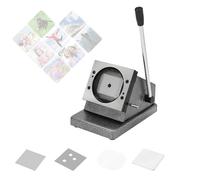 Pnpaea Machine à Badges Professionnelle, Presse à Aimants Photo Robuste en MéTal pour RéFrigéRateur, avec Massicot, pour Mariages, Entreprises, éColes Et Loisirs Cutter(Acrylic*1000sets)-53 * 80mm