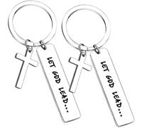 PNPGDYK 2PCS Porte-Clés Croix,Porte-Clés Original, Croix en Métal, Chrétien, Religion, Catholique, Porte Clef pour Homme et Femme