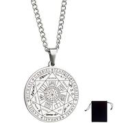 PNPGDYKR Collier Talisman de Médaille Sceau des 7 Archanges pour Homme Femme Talisman Pentagramme de Salomon Amulette de Protection Magique