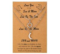 PNPGDYKR Soleil et Lune Collier pour Couple - Pendentif Dames et Hommes - Cadeau pour La Saint-Valentin