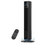 PNTCK Ventilateur Colonne Silencieux avec Télécommande, Ventilateur sur Pied 90° Oscillant, 4 Vitesses, 4 Modes, Minuteur 12H, Écran LED
