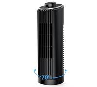 PNTCK Ventilateur de table pour chambre à coucher, ventilateur de table 7m/s avec ventilateur, table oscillante à 70°, 4 vitesses, 4 modes, minuterie de 12 heures