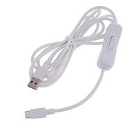 Pnuokn Câble USB vers Type-C blanc avec interrupteur de transfert de données et cordon de charge haute vitesse pour appareils numériques et accessoires Câble de données portable de type C Câble de