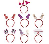 Pnuokn Lot de 7 bandeaux pour enterrement de vie de jeune fille - Accessoires de fête coquins - Accessoires de fête - Fournitures de fête pour femmes et adultes - Ensemble amusant