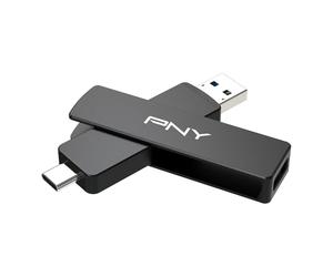 PNY 256GB Duo Link V3 Clé USB 3.2 Gen 2 OTG Type-C & Type-A, Vitesses Lecture/Écriture 1000/800Mo/s, Stockage Mobile Externe Compatible Smartphones/Tablettes/Ordinateurs