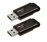 PNY - Attaché 4 Clé USB 2.0 16 Go - Lot de 2 - Noir (P-FD16GX2ATT4-GE)