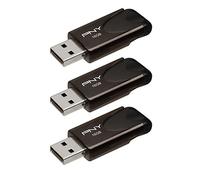 PNY Attache Lot de 3 clés USB 2.0 16 Go Noir (P-FD16GX3ATT4-GE) 16GB 3-PK Noir