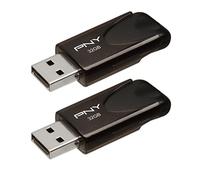 PNY Attache Lot de 3 clés USB 2.0 16 Go Noir (P-FD16GX3ATT4-GE) 32GB 2-PK Noir
