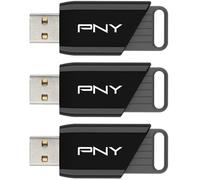 PNY Attaché X - Pack de 3 clés USB 3.2 - 128 Go chacune - Vitesse de lecture jusqu'à 130 Mo/s - Transfert rapide