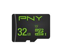 PNY Carte mémoire MicroSDHC Performance 32 Go Classe 10 avec Une Vitesse de Lecture allant jusqu'à 50Mb/s avec Adaptateur, Noir