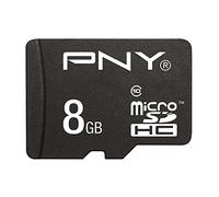 PNY Carte mémoire MicroSDHC Standard 8 Go Classe 10 avec Une Vitesse de Lecture allant jusqu'à 30MB/s avec Adaptateur
