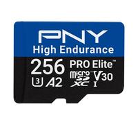 PNY PRO Elite High Endurance - Carte mémoire flash (adaptateur SD inclus(e)) - 256 Go - A2 / Video Class V30 / UHS-I U3 / Class10 - microSDXC UHS-I G