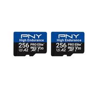 PNY Carte mémoire microSDXC 2x256Go Pro Elite™ High Endurance C10 U3 V30 A2 - Jusqu'à 100/90 Mo/s en Lecture/écriture, 4K UHD, Full HD, UHS-I, Surveillance, Enregistrement continu, caméra embarquée