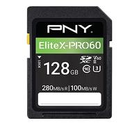 PNY Carte Mémoire SDXC 128 Go EliteX-PRO60 Classe 10 U3 V60 UHS-II