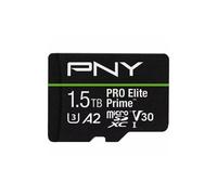 PNY Carte microSDXC 1.5TB Pro Elite Prime Class 10 U3 V30 A2 + Adaptateur SD - jusqu'à 200MB/s, Class 10, U3, V30, A2, 4K UHD, Full HD, UHS-I