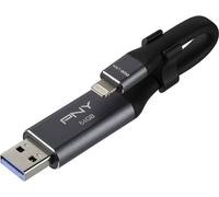 PNY, clé USB 3.0/Lightning 2-en-1 OTG-Stick 64GB Duo Link, Noir