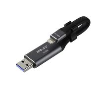 PNY Duo-Link 3.0 lecteur USB flash 64 Go USB Type-A / Lightning 3.2 Gen 1 (3.1 Gen 1) Gris