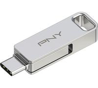 PNY Duo Link USB Flash Drive 64GB Silver USB 3.2 Gen 2 Portable Flash Memory