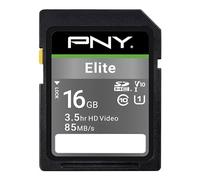 PNY Carte SDHC Elite 16 Go Class 10 UHS-I U1 85 Mo/s Noir