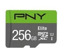 PNY Elite - Carte mémoire flash - 256 Go - A1 / Video Class V10 / UHS Class 1 / Class10 - microSDXC UHS-I Gris/vert G