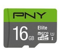 PNY Elite - Carte mémoire flash (adaptateur microSDHC - SD inclus(e)) - 16 Go - UHS-I U1 / Class10 - microSDHC UHS-I Gris G